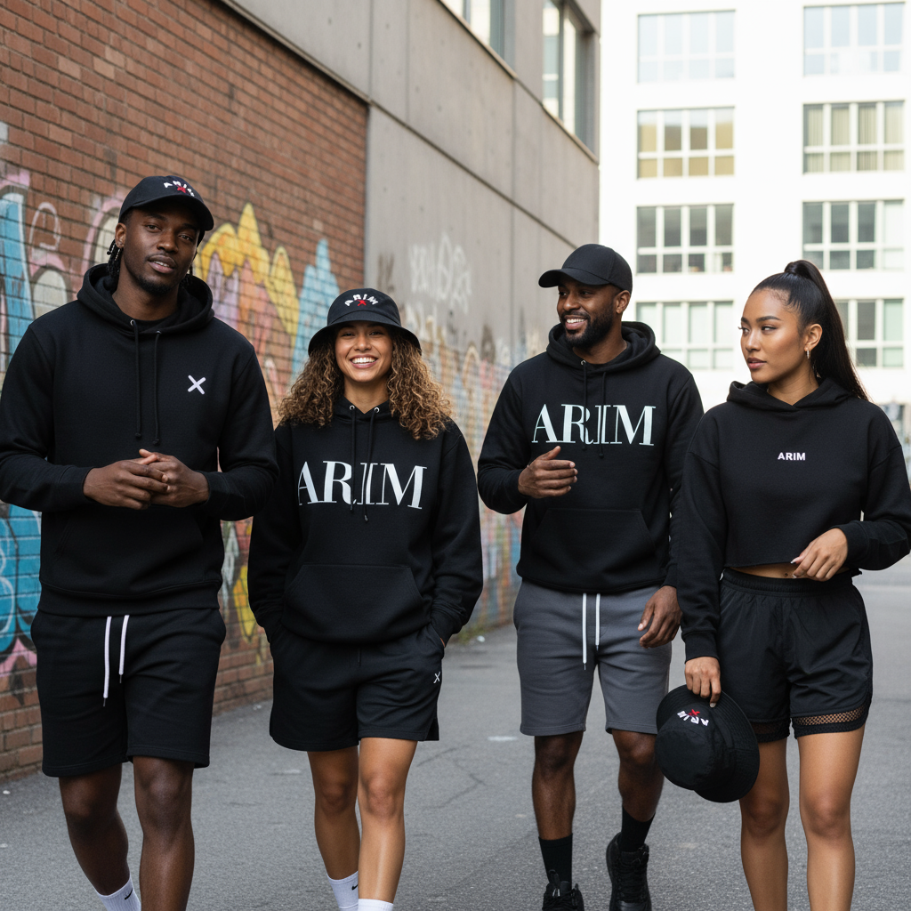 Banner realista con productos ARIM streetwear